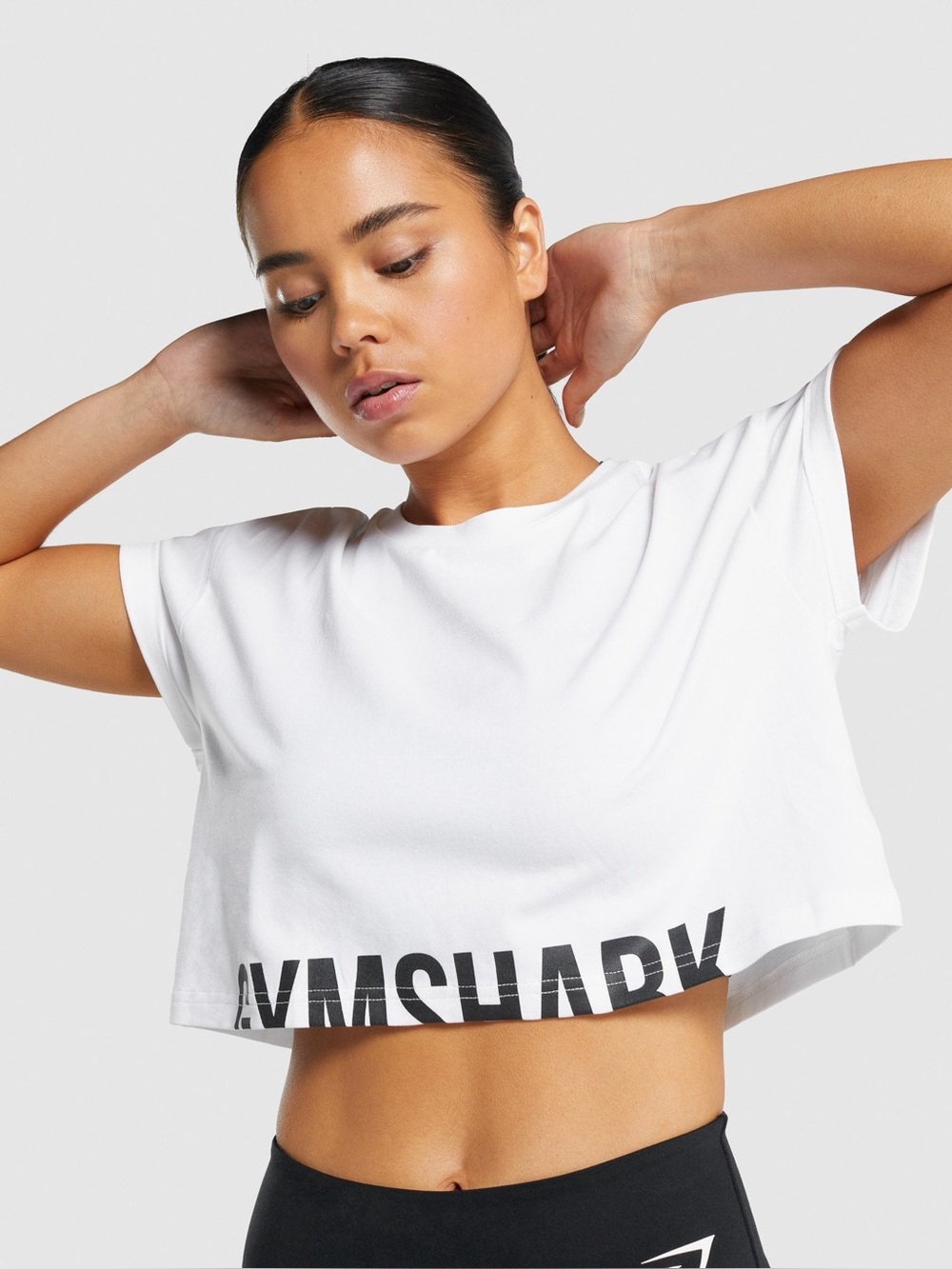 Gymshark White Fraction Crop Top
